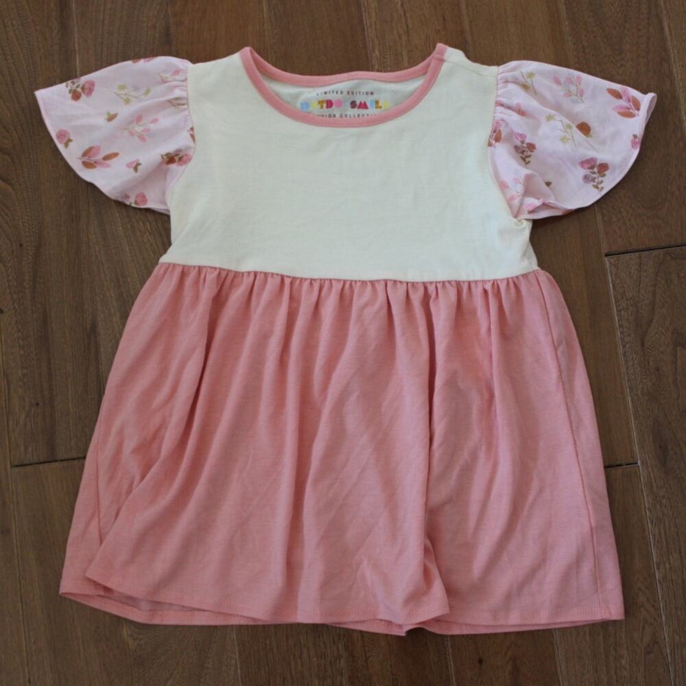 NWT DotDotSmile Limited Edition Flutter‎ Sleeve Blouse Top Floral Colorblock 7